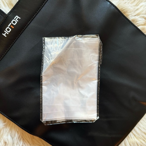 ✨NWOT✨Hotor Black Compact Car Trash Can With Bags Foldable Faux Leather - Picture 7 of 9